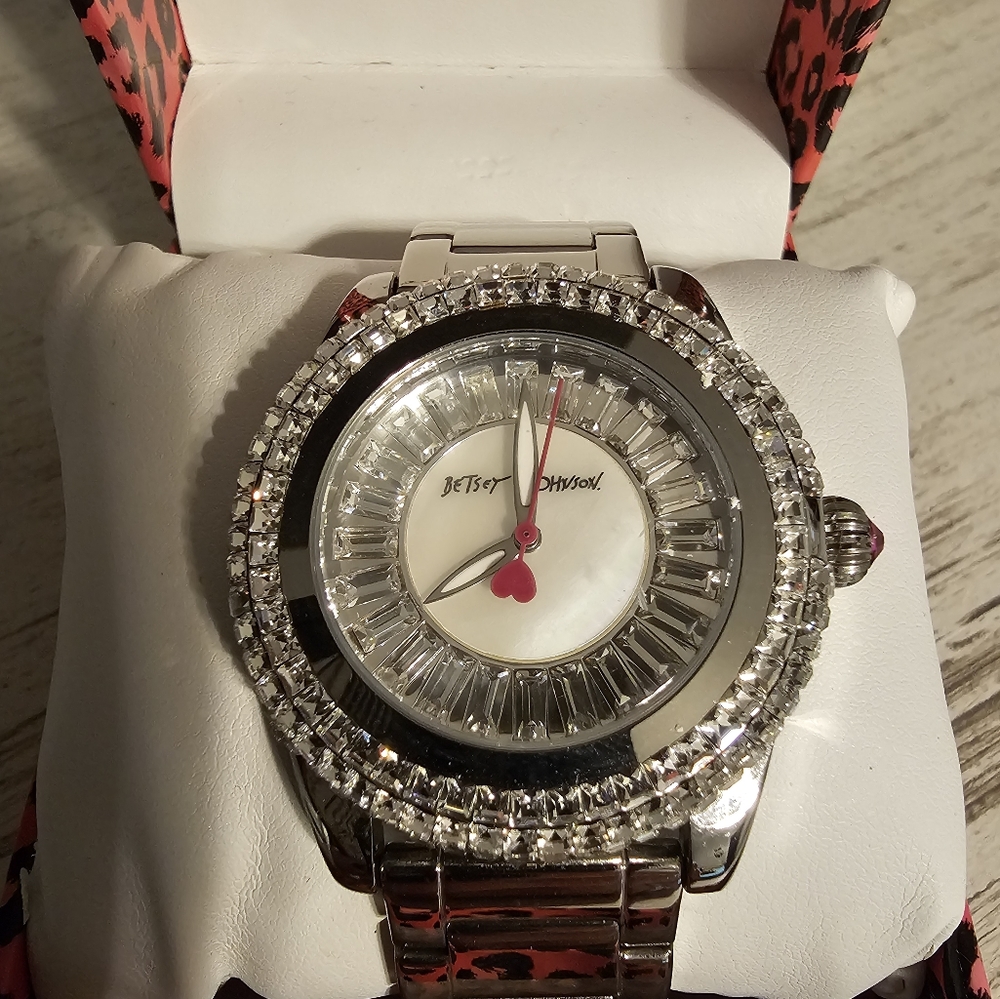 Betsey johnson silver watch great condition. offers welcome